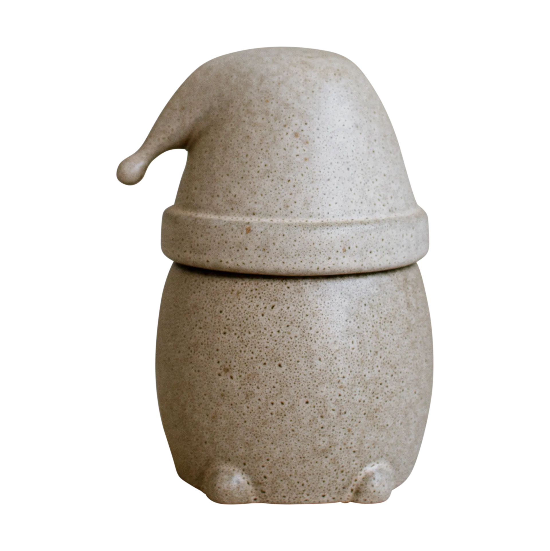 Eating Santa skål med lock stor, Beige DBKD