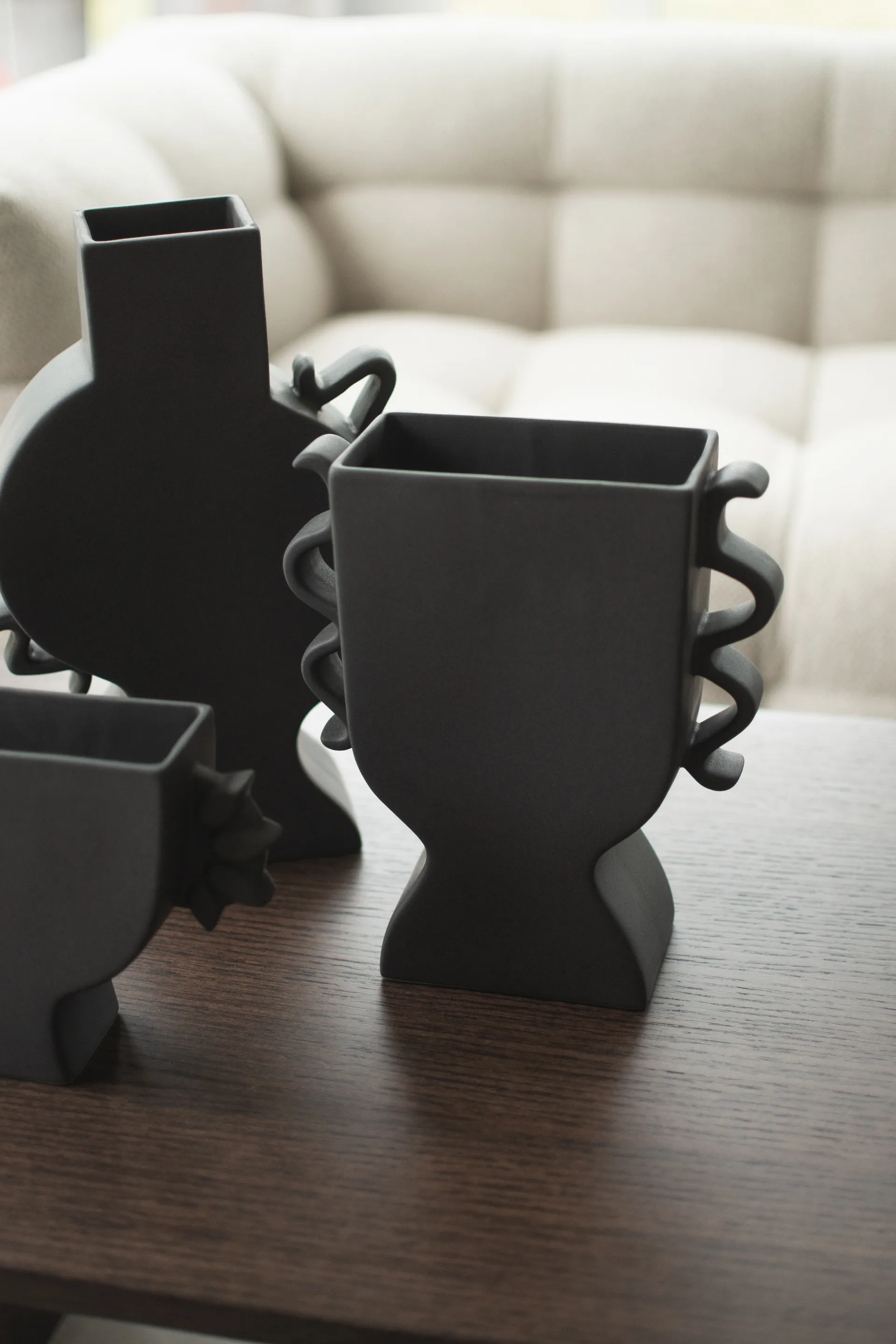 Flat vas 25 cm, Black DBKD