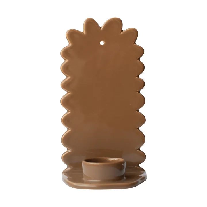 Flowery väggljusstake - Shiny nougat - DBKD