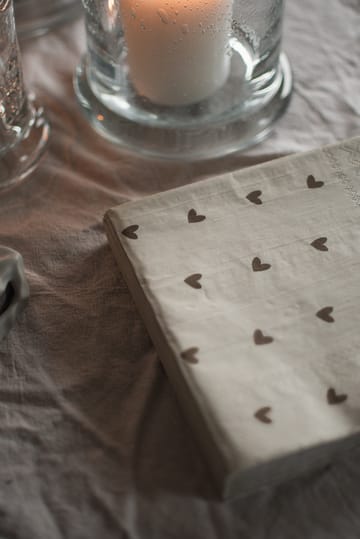 Heart pappersservett 33x33 cm 20-pack - Brown-beige - DBKD