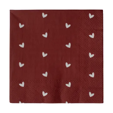 Heart pappersservett 33x33 cm 20-pack - Dark red - DBKD