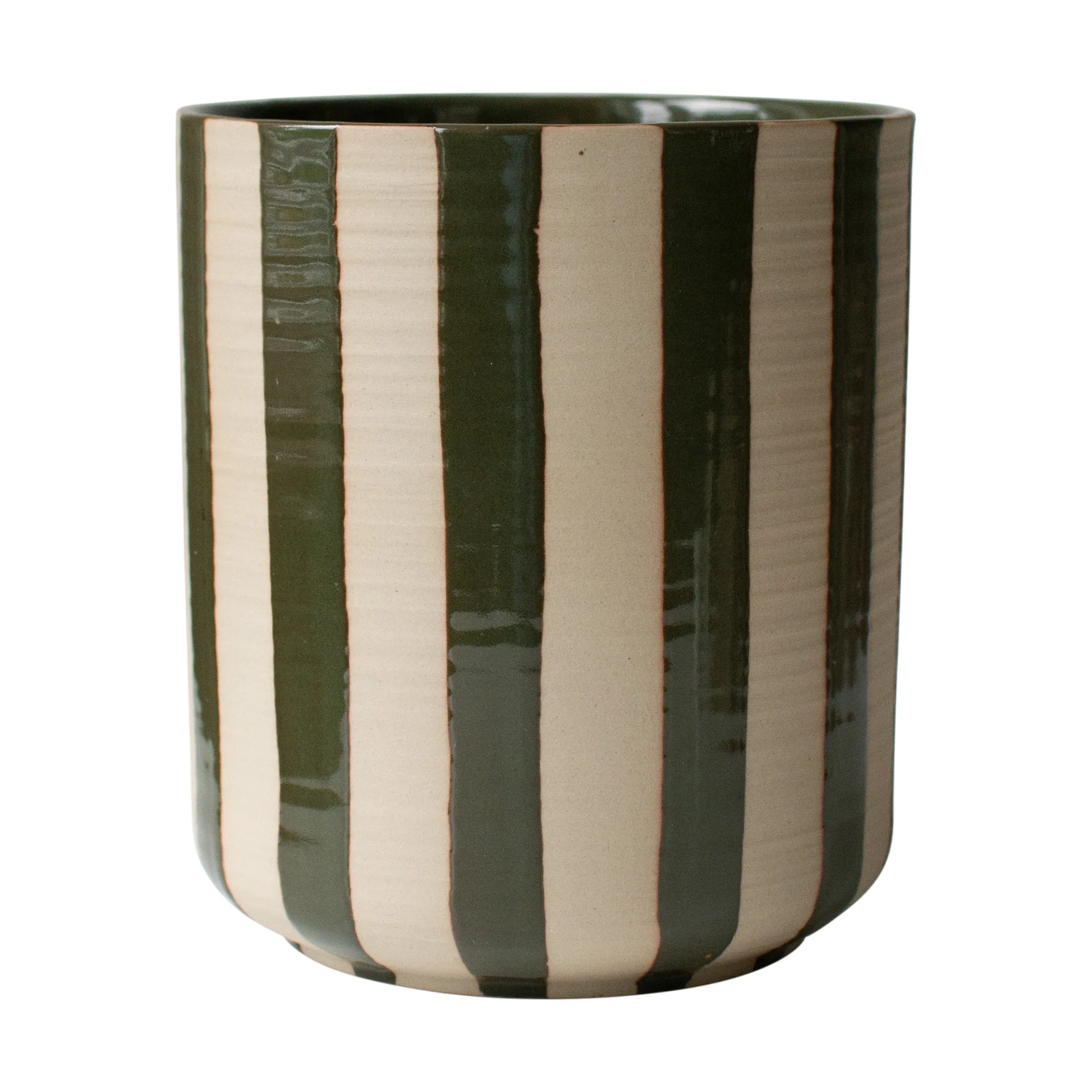 Line kruka Ø14x16 cm, Stripe Green DBKD