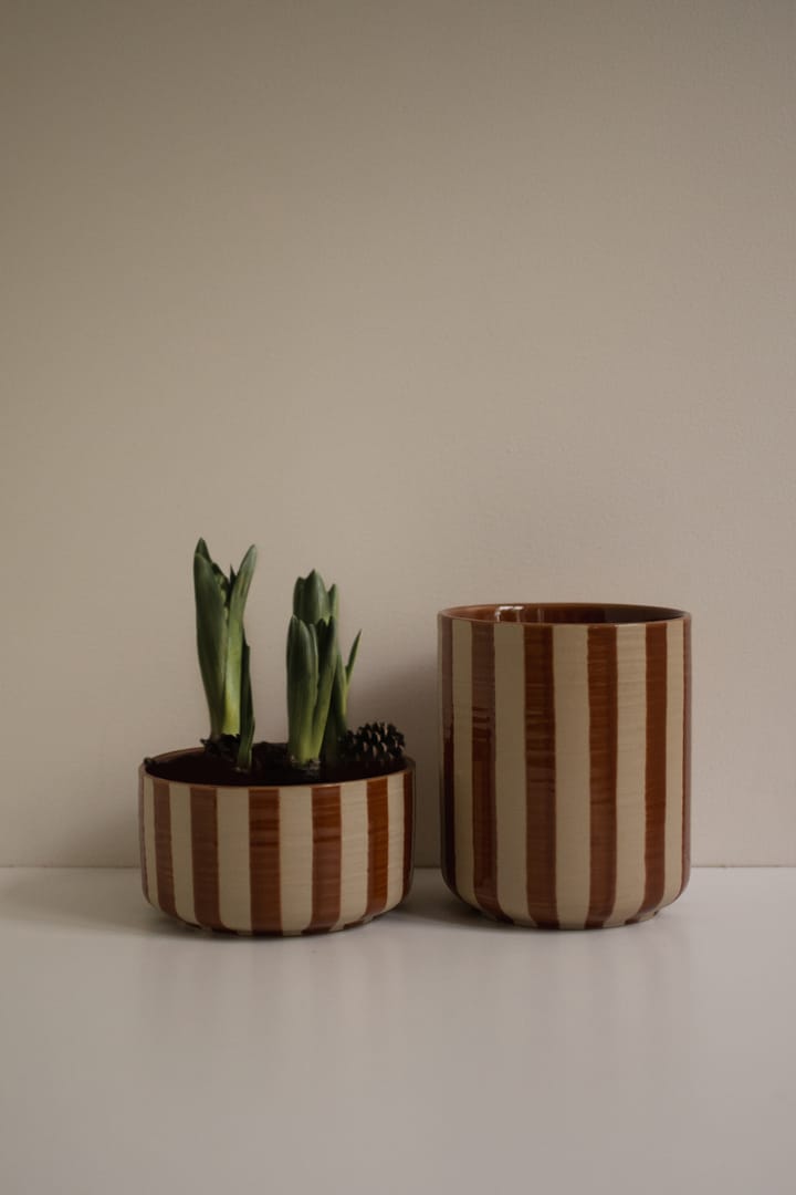 Line kruka Ø14x16 cm, Stripe nougat DBKD