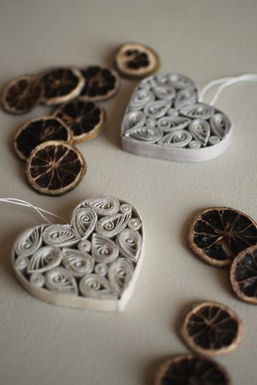 Paper heart 8 cm - Creme - DBKD
