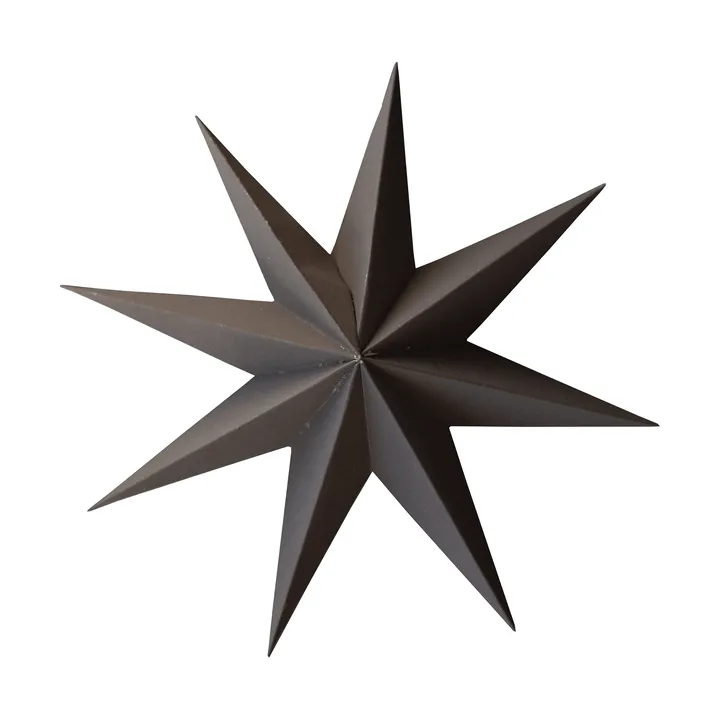 Paper winter star dekorationshänge - Brown, large, Ø19 cm - DBKD