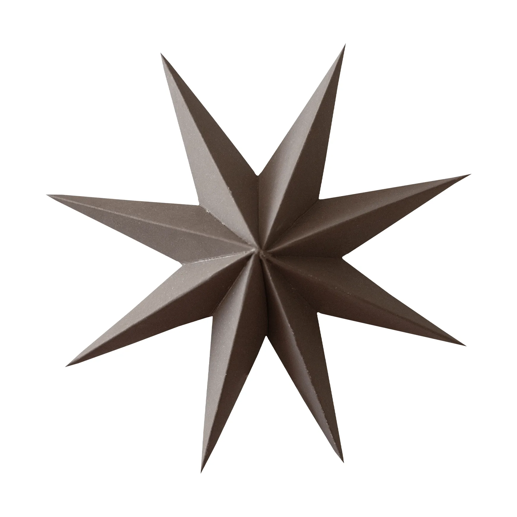 Paper winter star dekorationshänge, Brown, medium, Ø14 cm DBKD