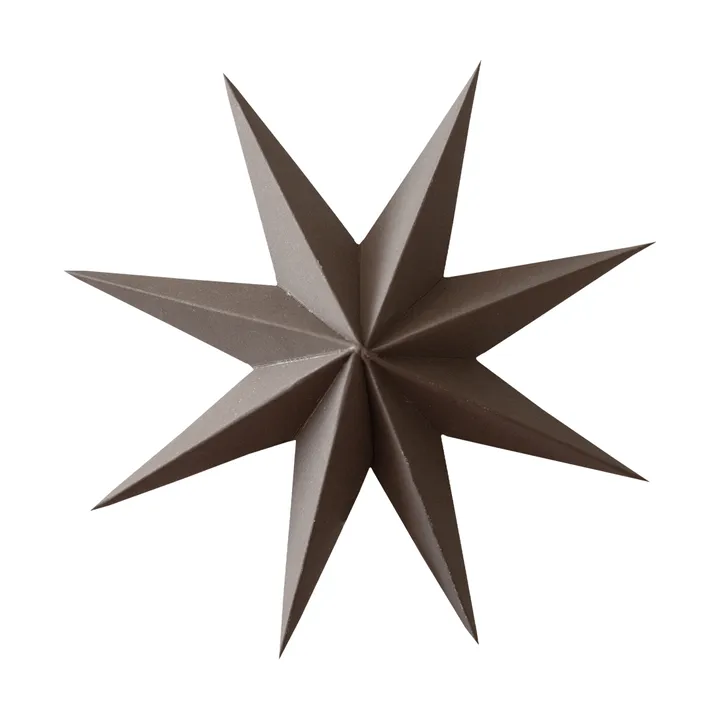 Paper winter star dekorationshänge - Brown, small, Ø9 cm - DBKD