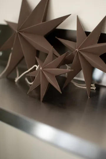 Paper winter star dekorationshänge - Brown, small, Ø9 cm - DBKD