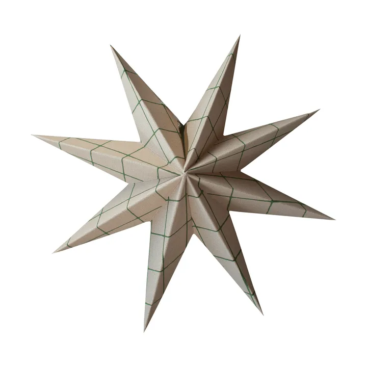 Paper winter star dekorationshänge - Square sand, medium, Ø14 cm - DBKD