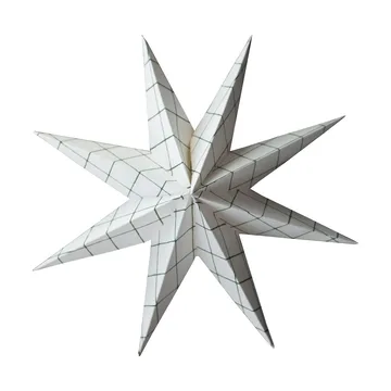 Paper winter star dekorationshänge - Square white, large, Ø19 cm - DBKD