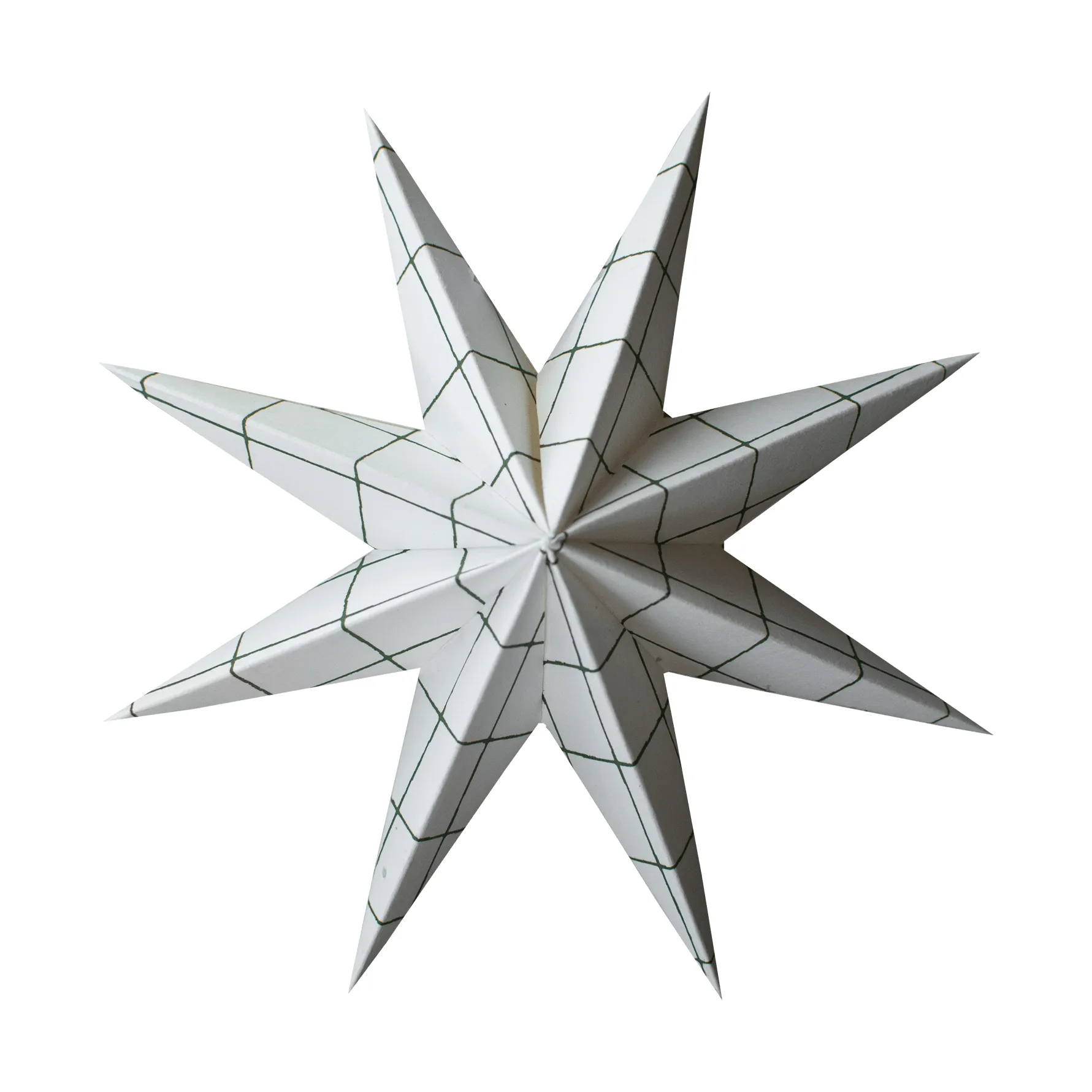 Paper winter star dekorationshänge, Square white, medium, Ø14 cm DBKD