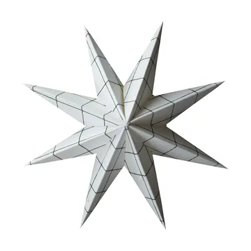 Paper winter star dekorationshänge - Square white, medium, Ø14 cm - DBKD