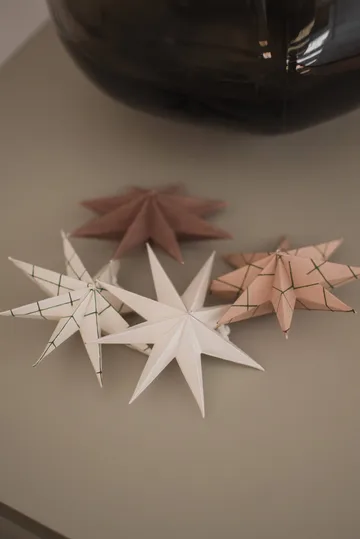 Paper winter star dekorationshänge - Square white, small, Ø9 cm - DBKD