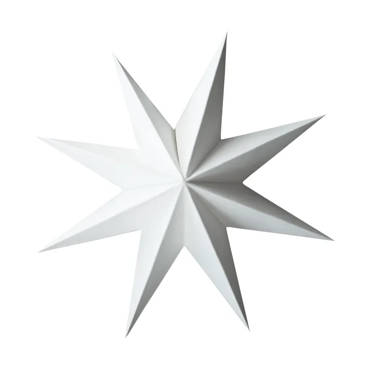 Paper winter star dekorationshänge - White, large, Ø19 cm - DBKD