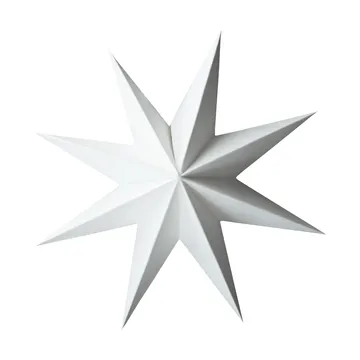 Paper winter star dekorationshänge - White, small, Ø9 cm - DBKD