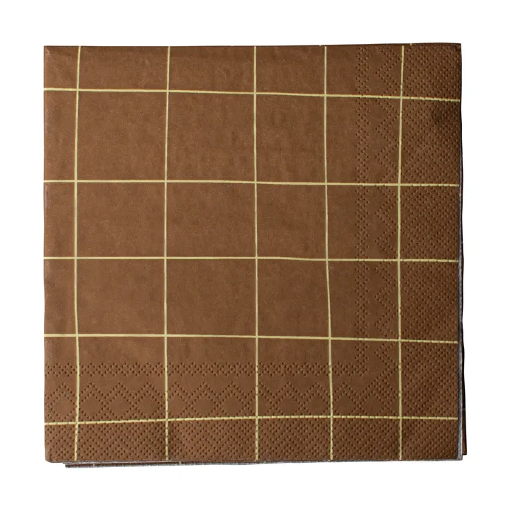 Square pappersservett 33x33 cm 20-pack - Brown - DBKD