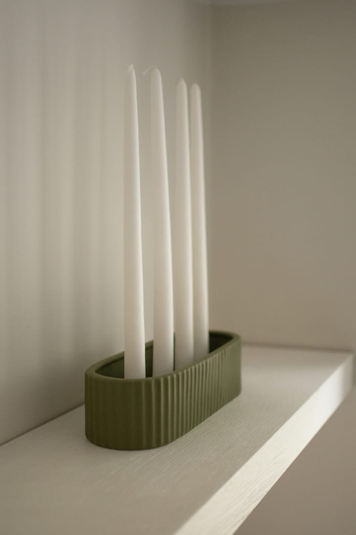 Stripe ljusstake 30 cm, Green DBKD