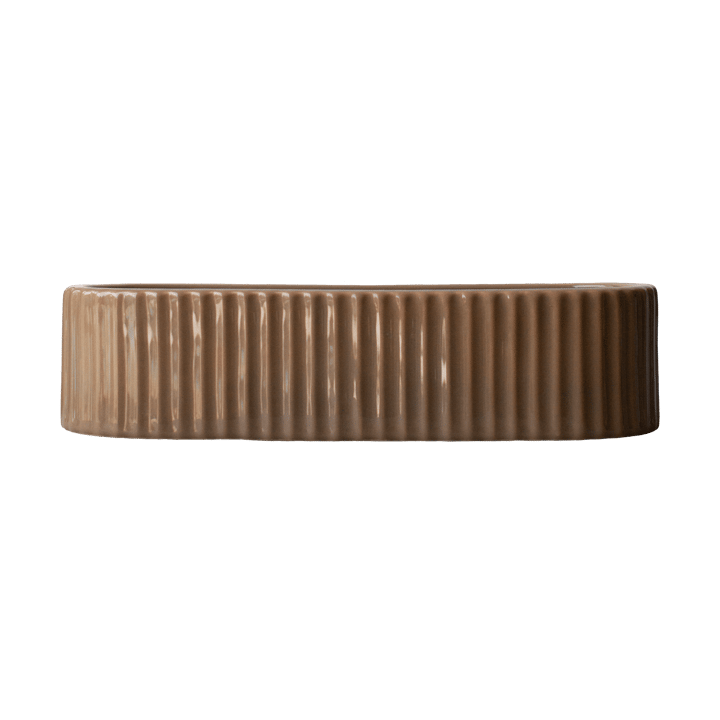 Stripe ljusstake 30 cm, Shiny nougat DBKD