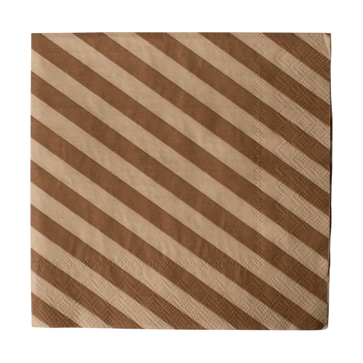 Stripe pappersservett 33x33 cm 20-pack - Nougat - DBKD