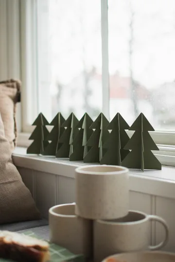 Tree in a row dekoration - Green, 7x60 cm - DBKD