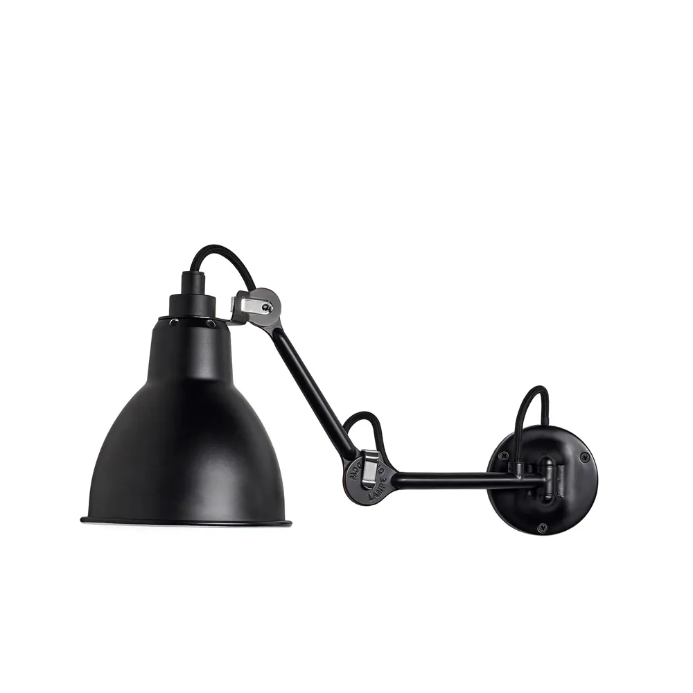 Lampe Gras 204 vägglampa, svart, rund skärm DCWéditions
