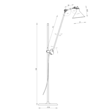 Lampe Gras 215 golvlampa - svart - DCWéditions