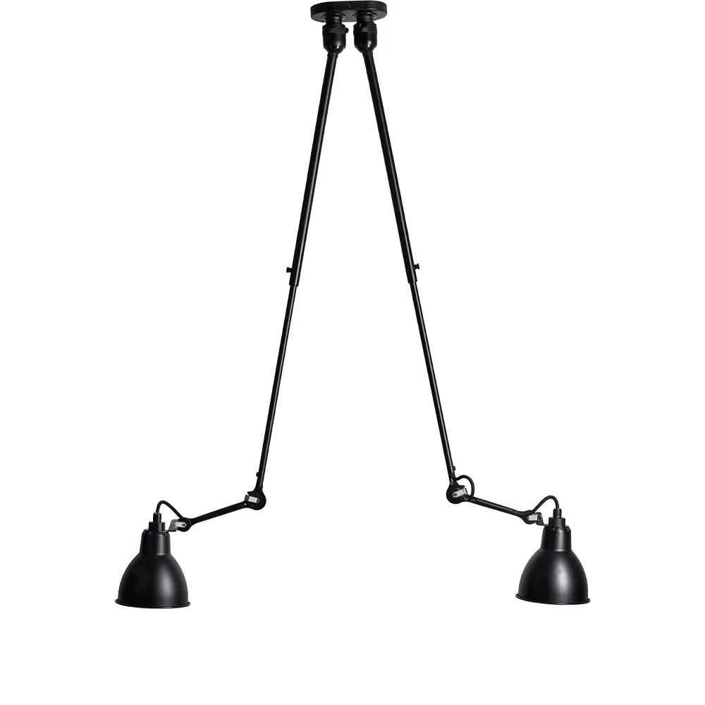 Lampe Gras 302 Double taklampa, svart DCWéditions