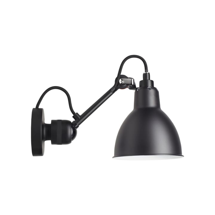 Lampe Gras 304 vägglampa, svart, fast installation, rund skärm DCWéditions