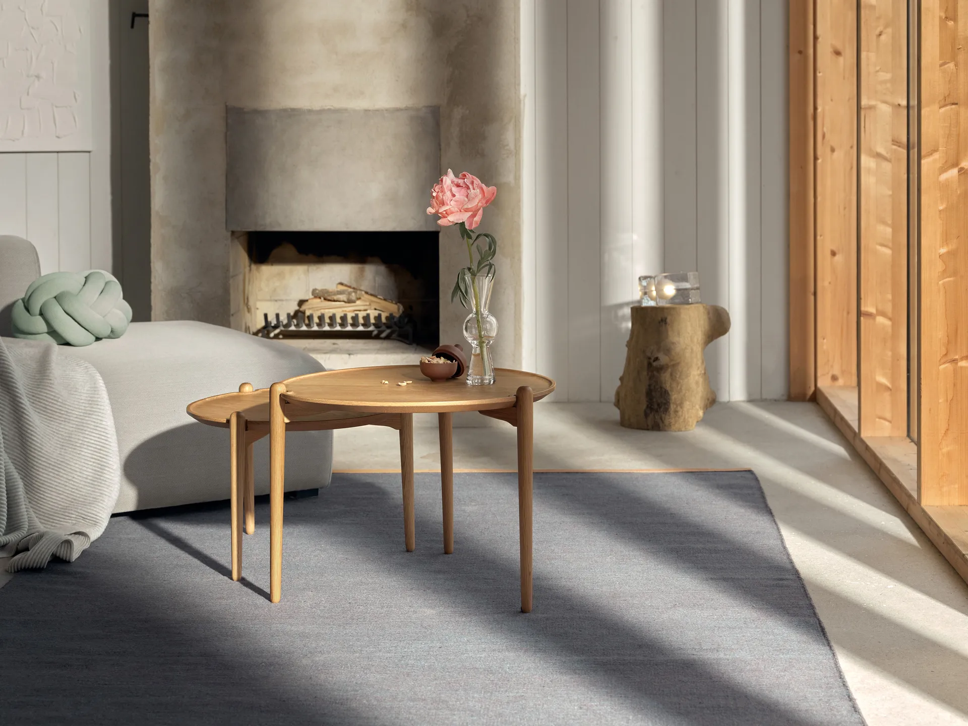 Aria soffbord, Ek, Ø60x37 cm Design House Stockholm