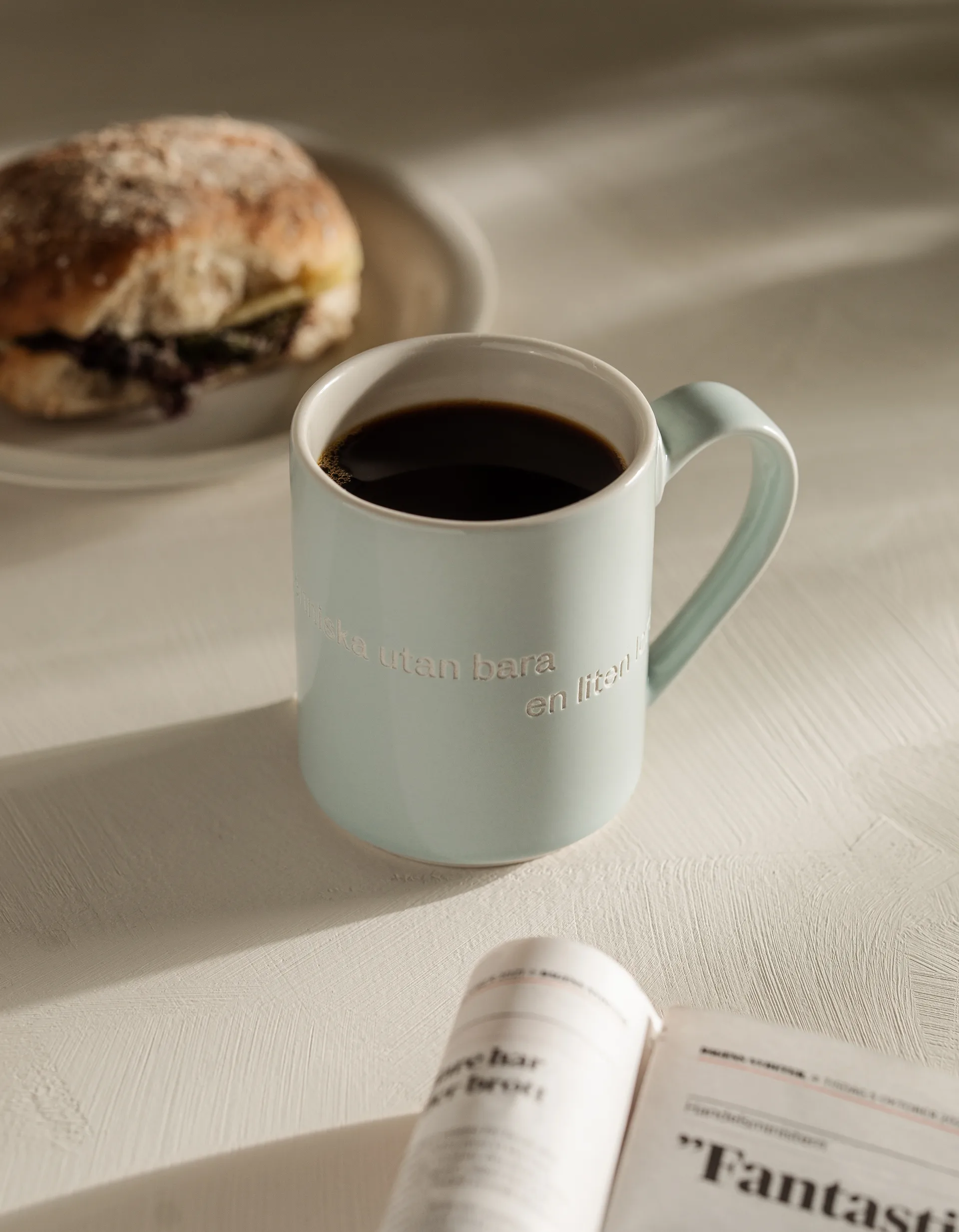 Astrid Lindgren mugg, annars är man ingen människa, Svensk text Design House Stockholm