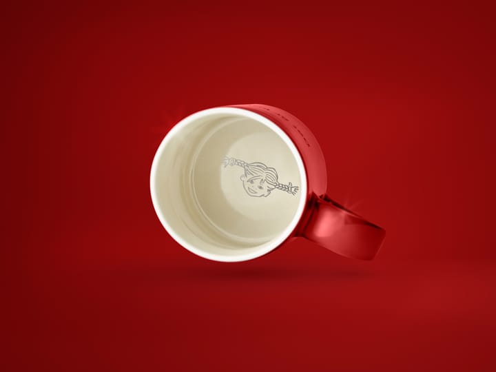 Astrid Lindgren mugg, den som är väldigt stark, svensk text Design House Stockholm