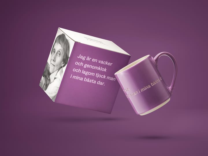 Astrid Lindgren mugg, jag är en vacker…, svenskt text Design House Stockholm