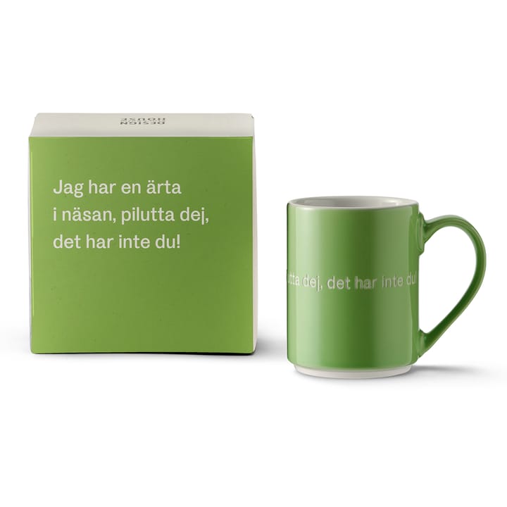 Astrid Lindgren mugg, jag har en ärta i näsan… - Svensk text - Design House Stockholm