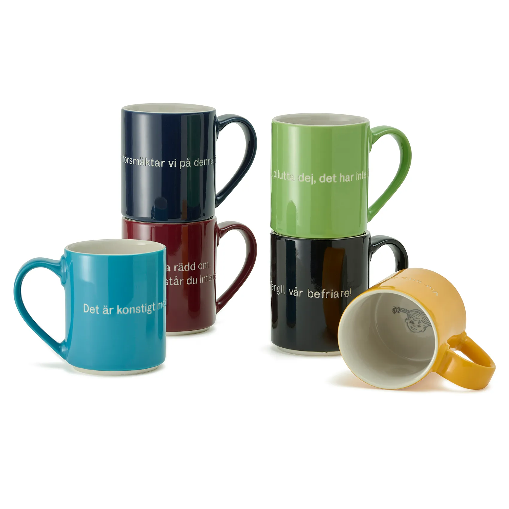 Astrid Lindgren mugg, utan snus i två dagar, Svensk text Design House Stockholm