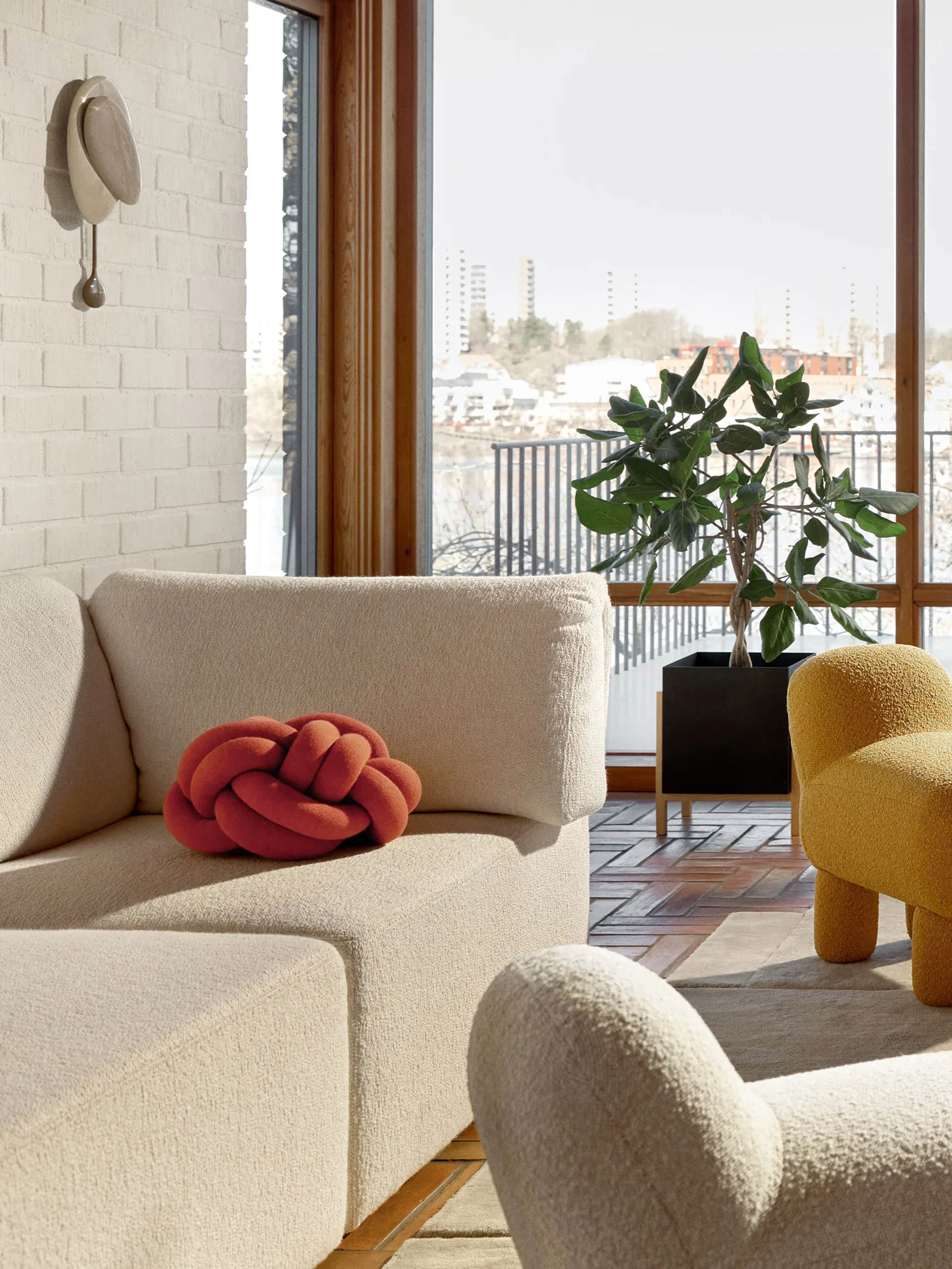 Knot kudde, Orange red Design House Stockholm