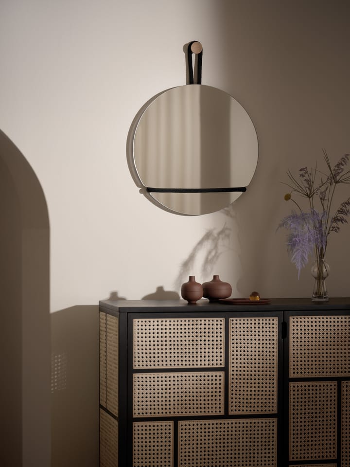 Lasso spegel rund, Klar-svart Design House Stockholm