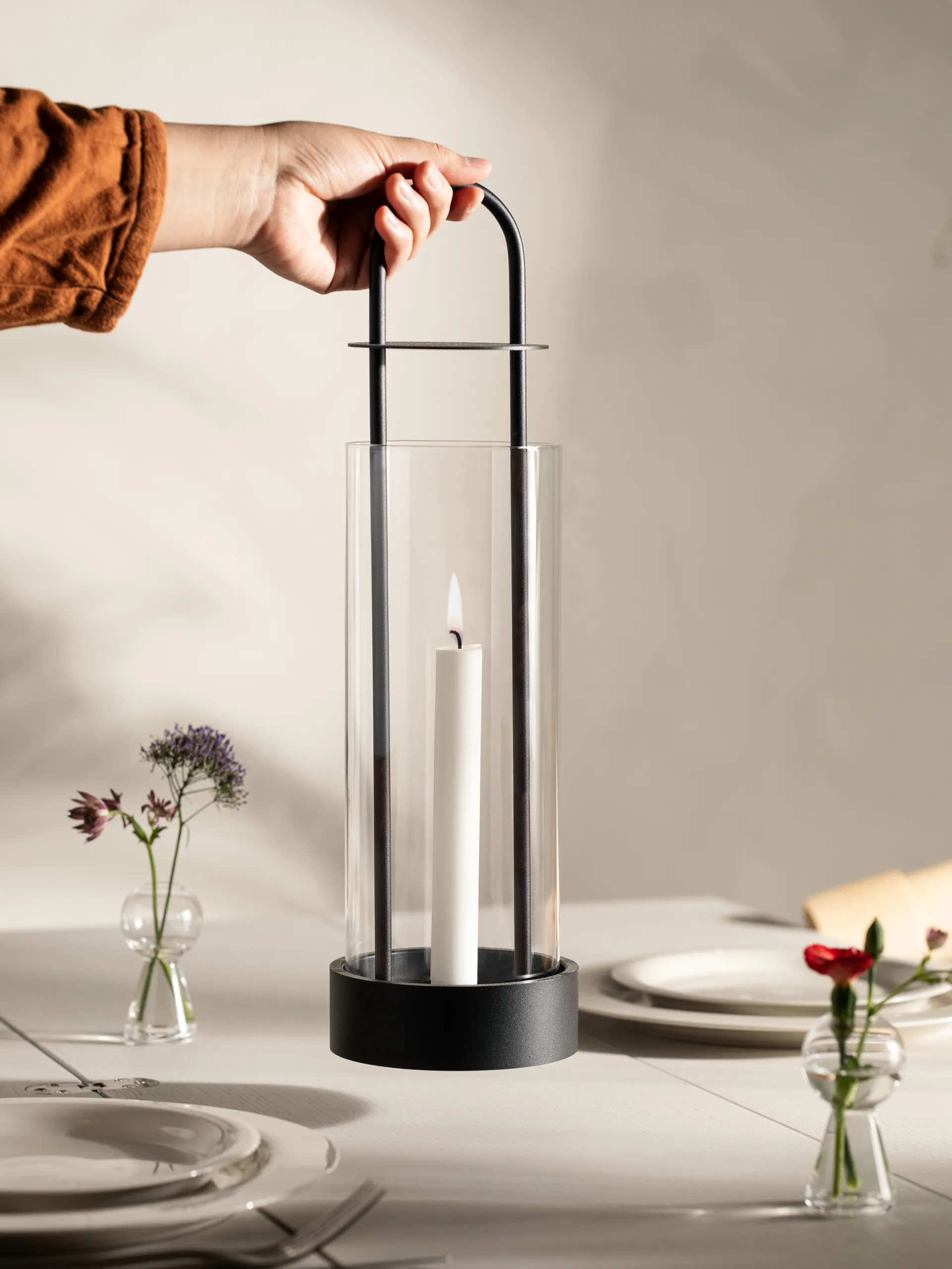 Lotus hurricane lantern, svart Design House Stockholm