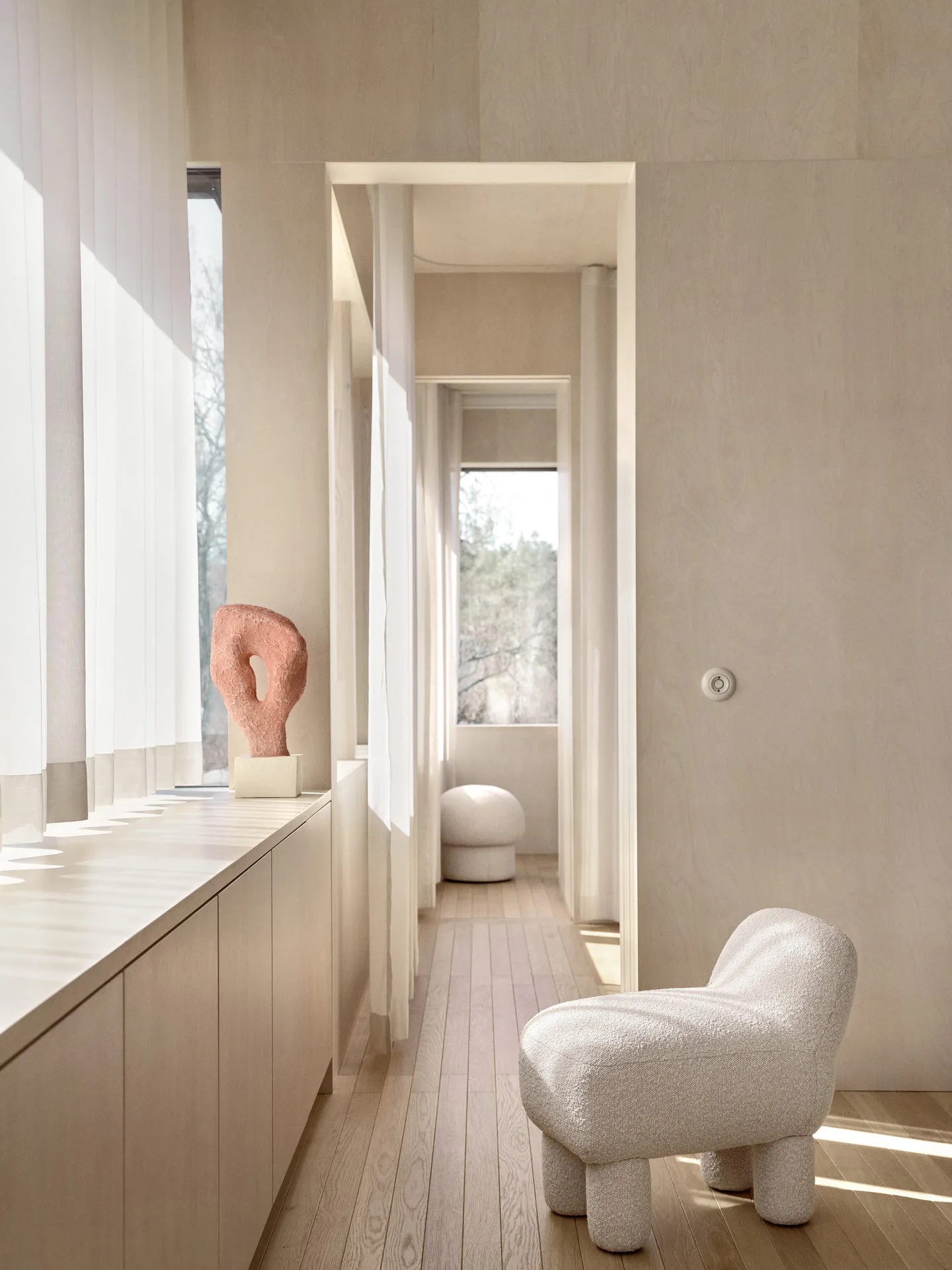 Lulu sittpuff 36x65 cm, Cream Design House Stockholm