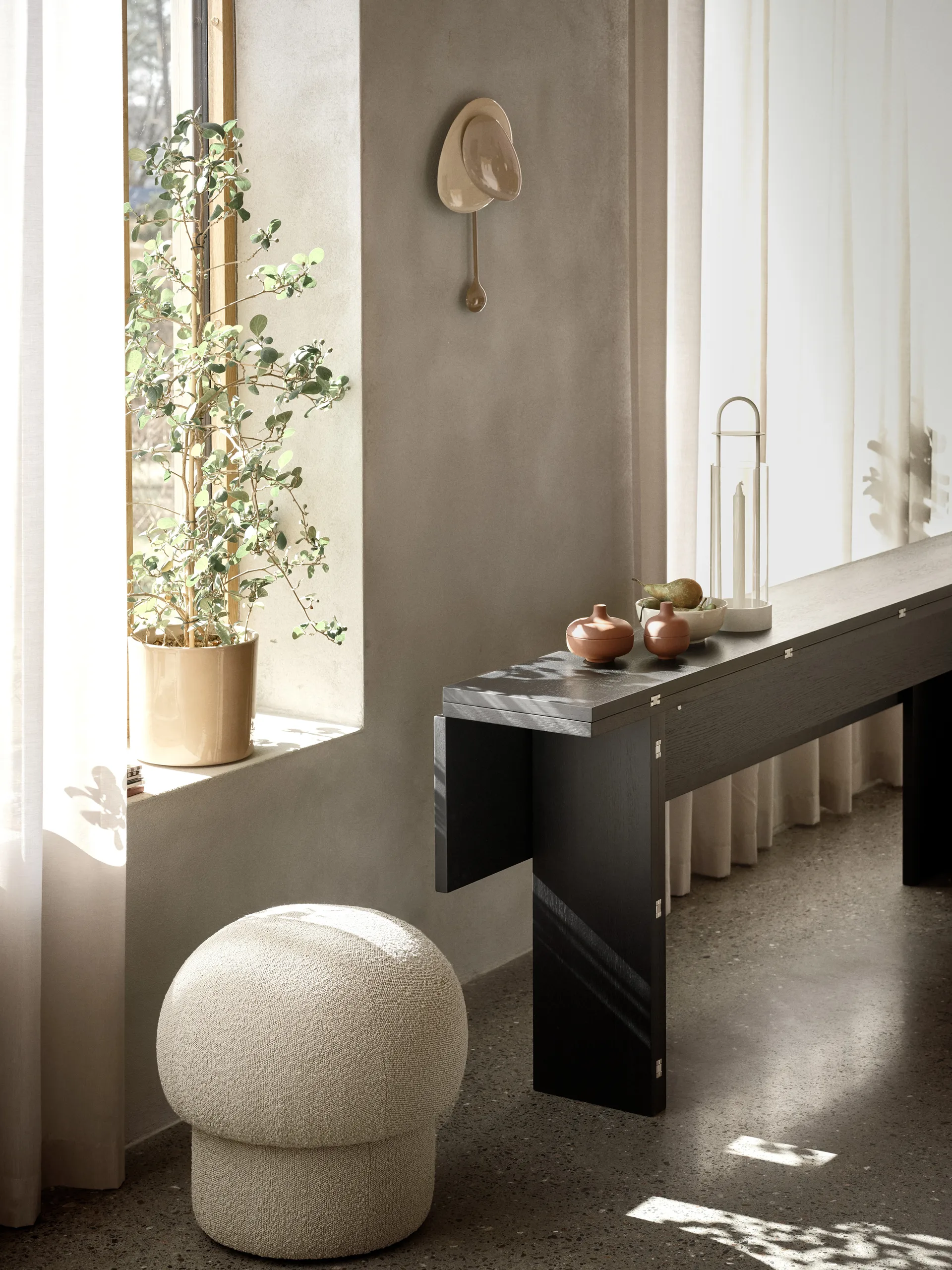 Uno puff Ø50 cm, Cream Design House Stockholm