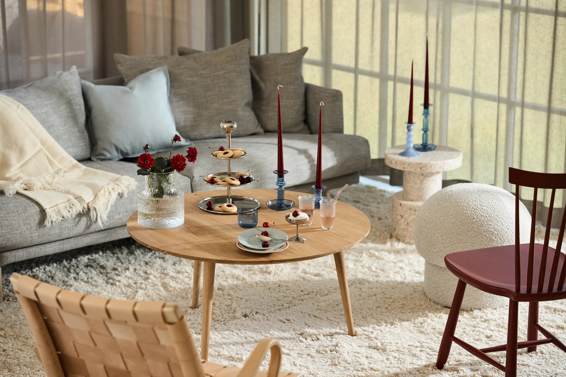 Uno puff Ø50 cm, Cream Design House Stockholm