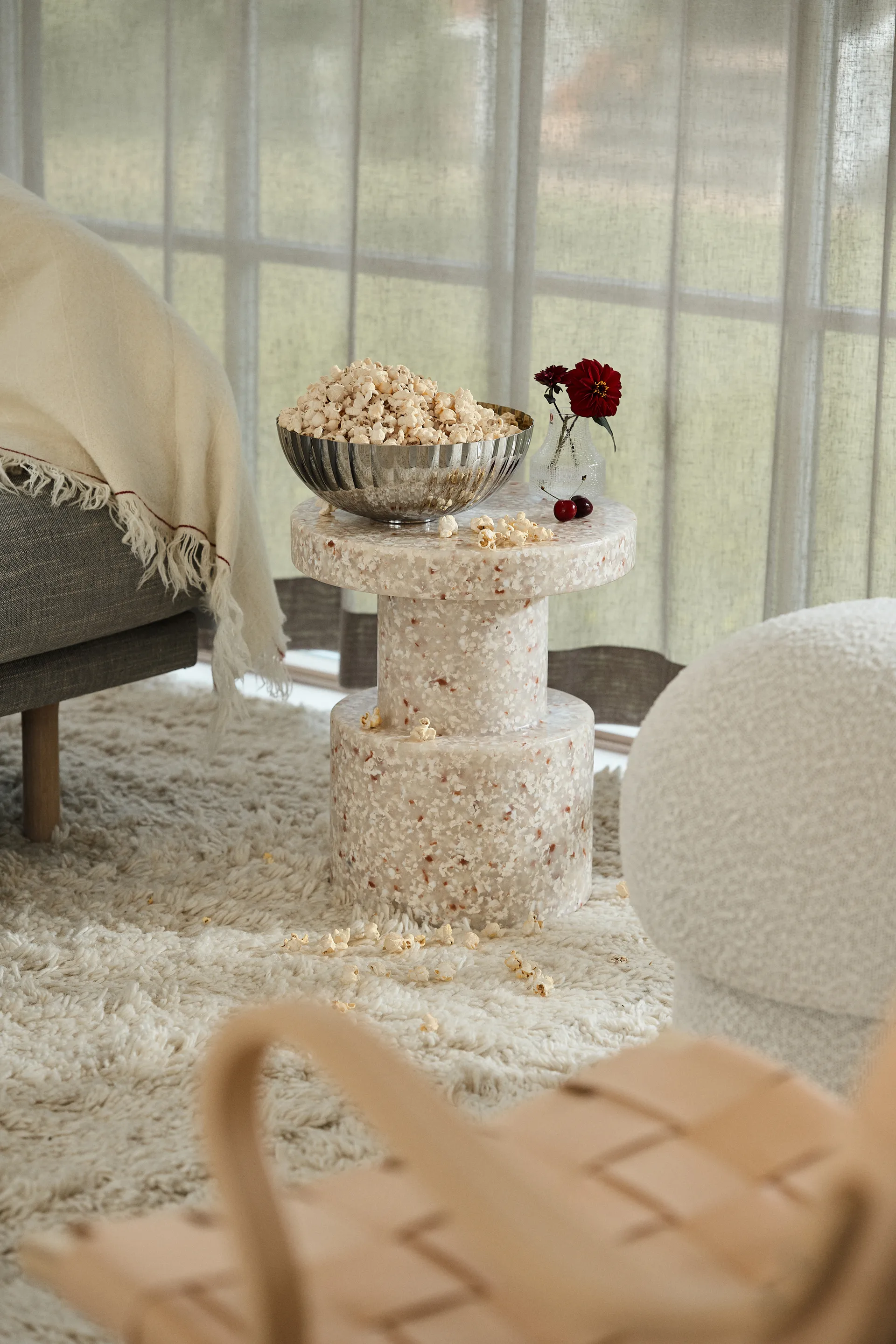 Uno puff Ø50 cm, Cream Design House Stockholm