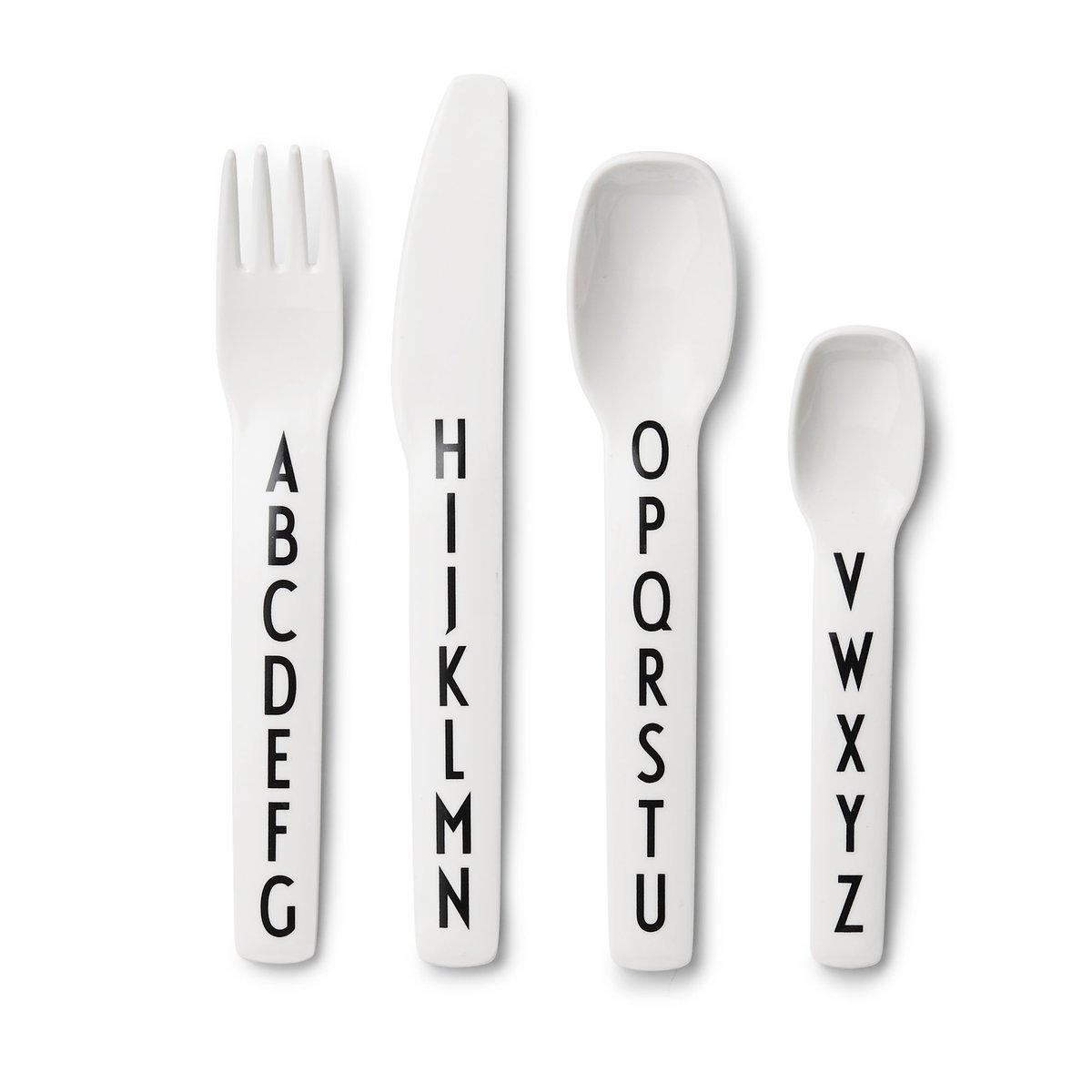 Design Letters barnbestick melamin vit | Skandinavisk Design | Barnbestick | Svart