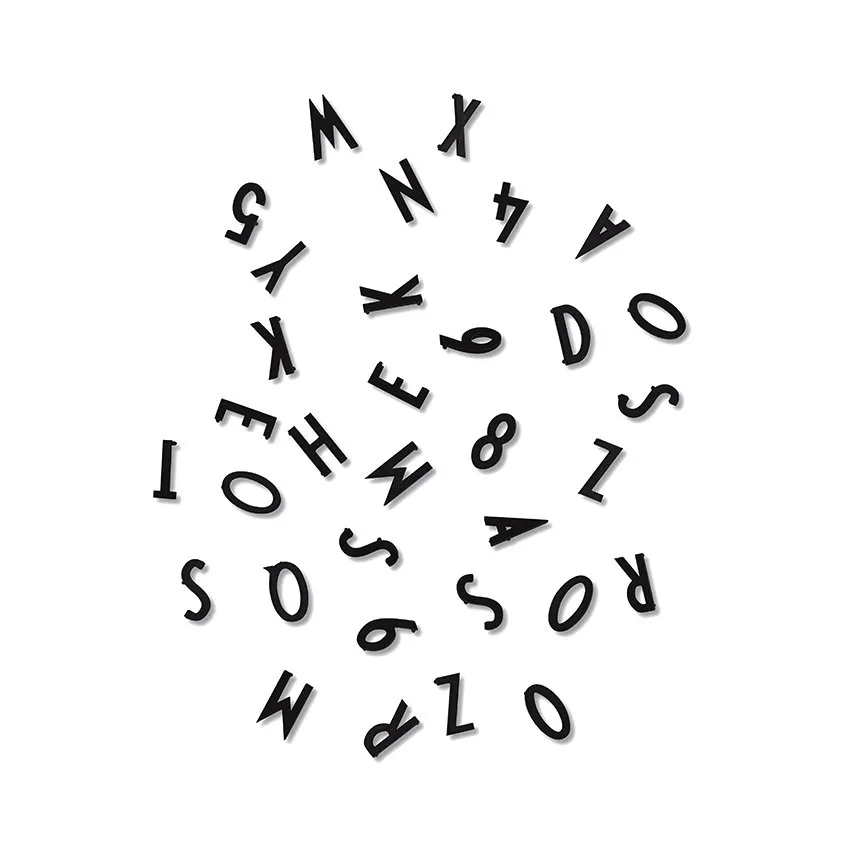 Design Letters bokstavsbox, Svarta bokstäver Design Letters