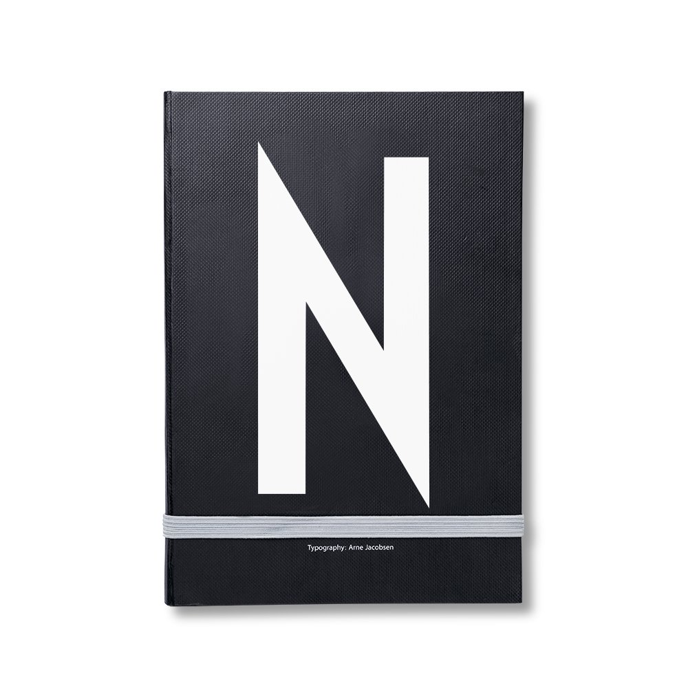 Design Letters personlig anteckningsbok N | Skandinavisk Design | Kalender & Anteckningsblock | Svart