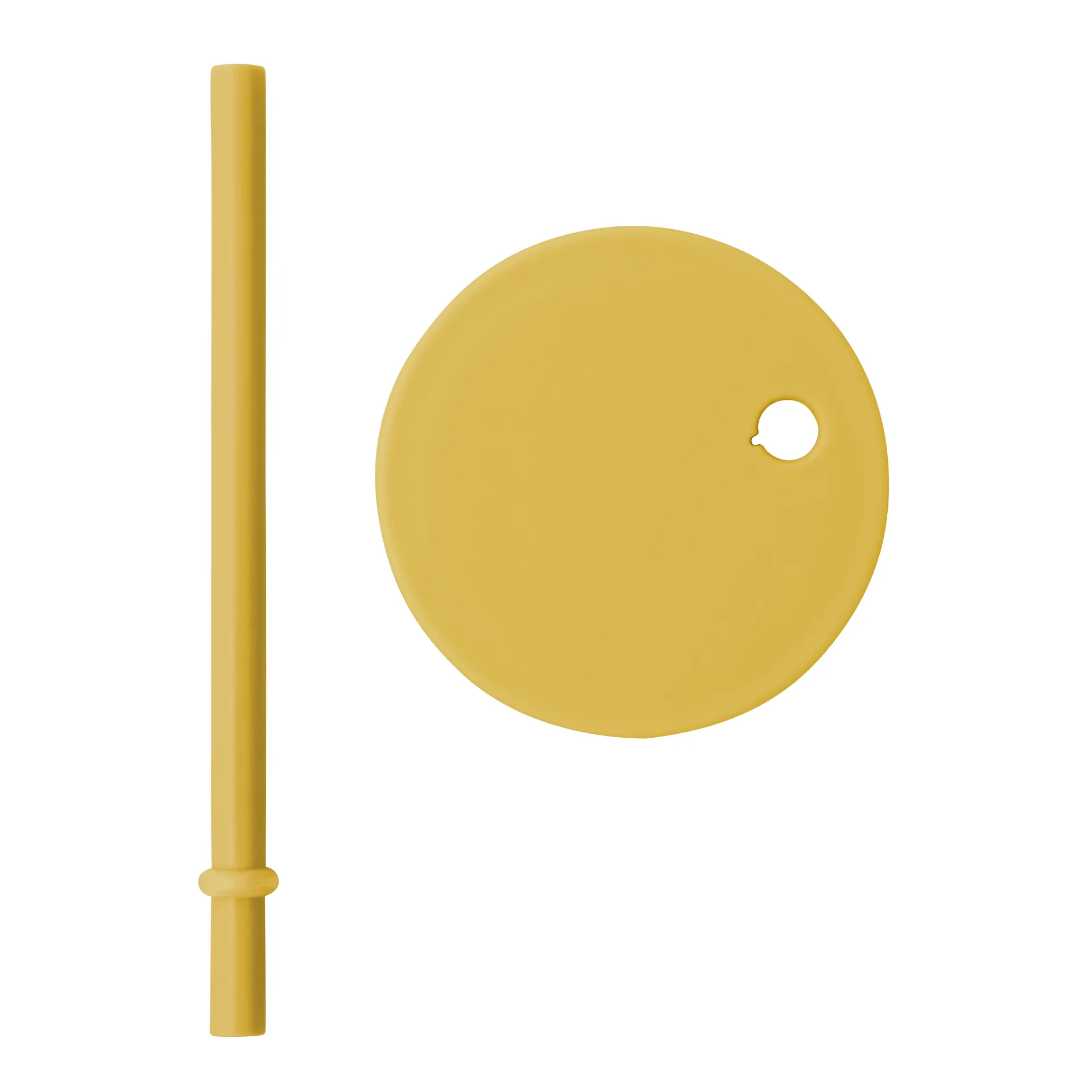 Design Letters sugrör med lock, Mustard Design Letters