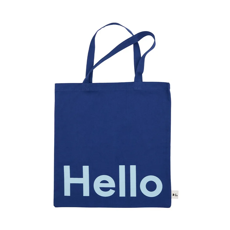 Design Letters Tote bag väska, Hello-mörkblå Design Letters