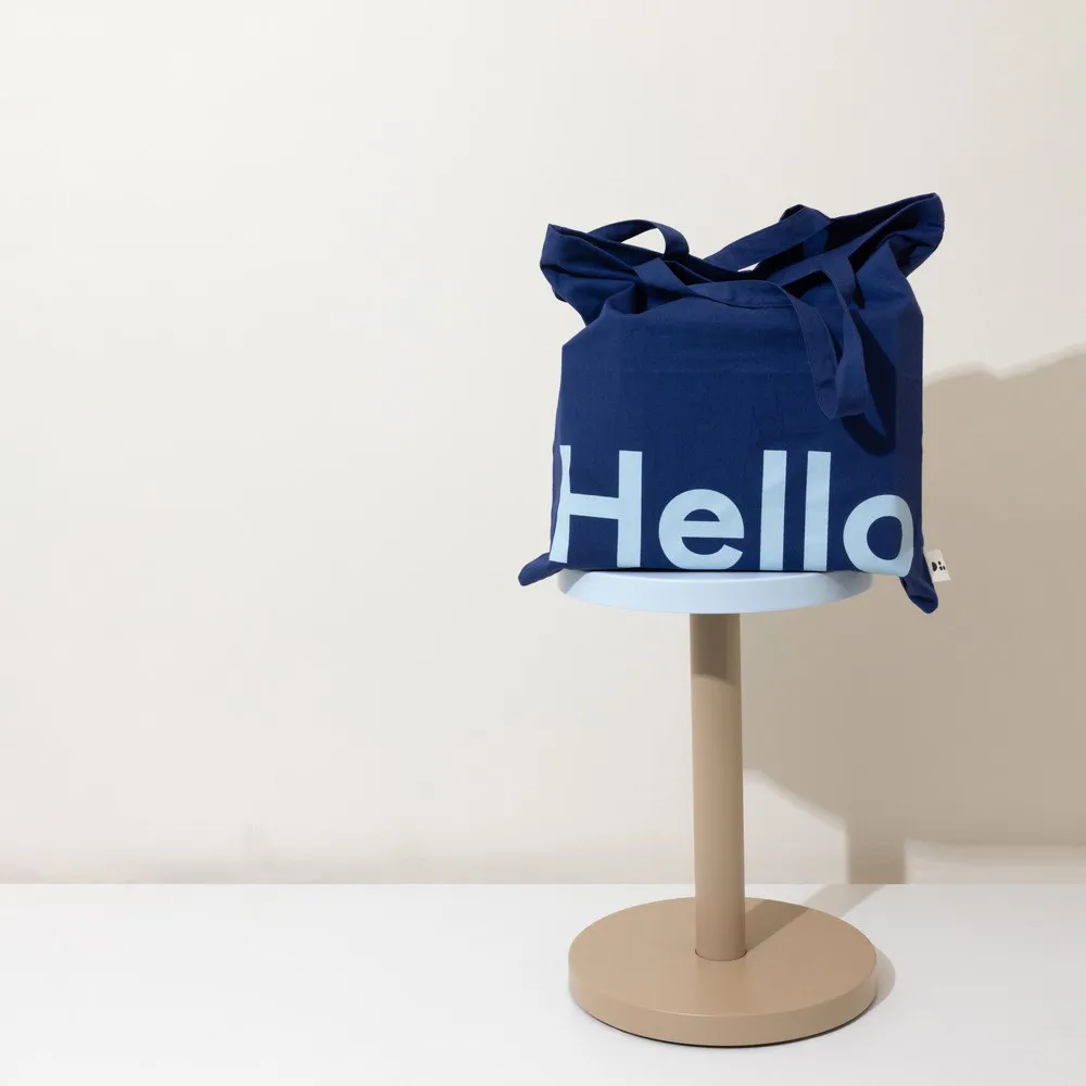 Design Letters Tote bag väska, Hello-mörkblå Design Letters