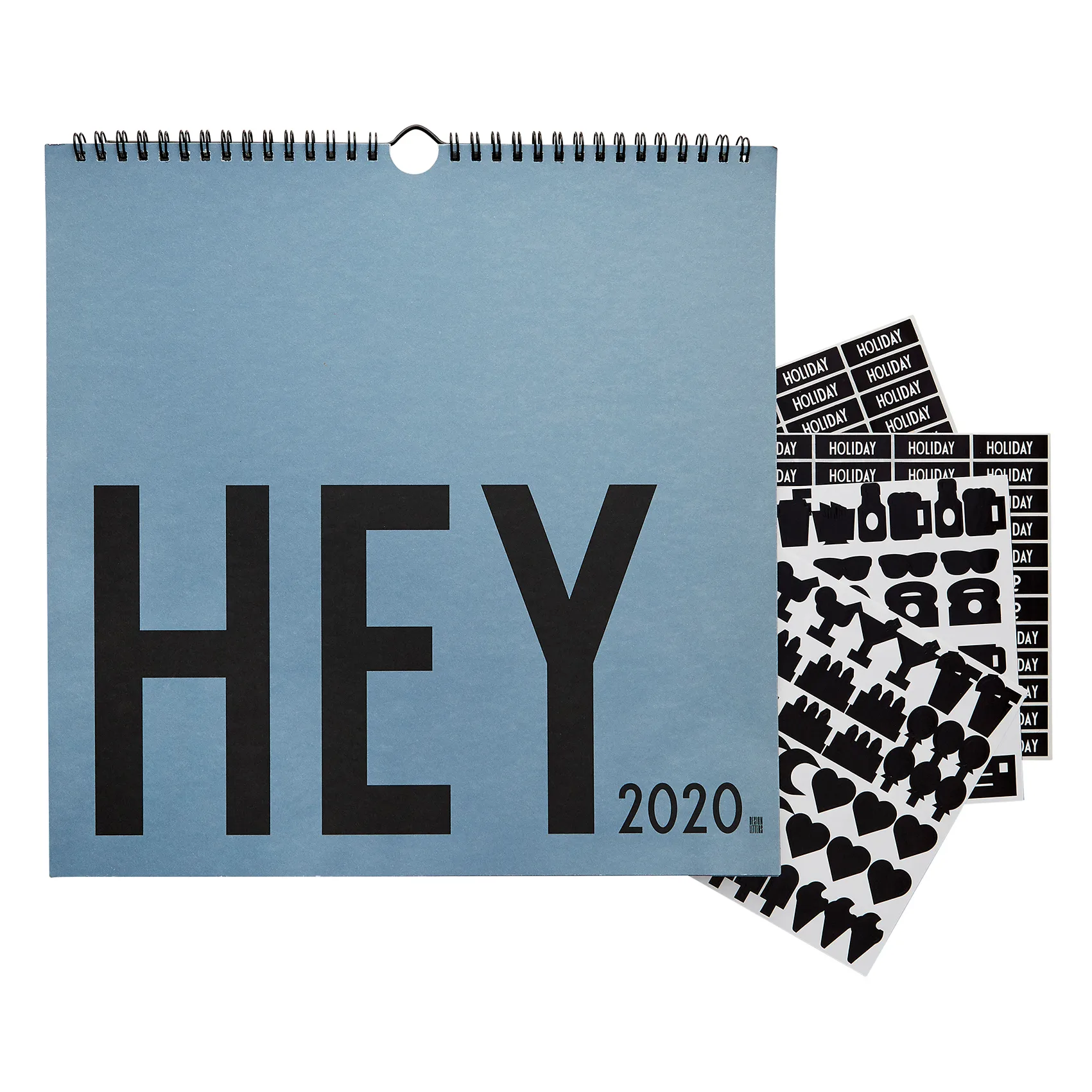 Design Letters väggkalender 2020, Blå Design Letters