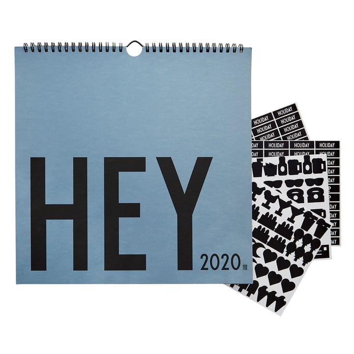 Design Letters väggkalender 2020, Blå Design Letters
