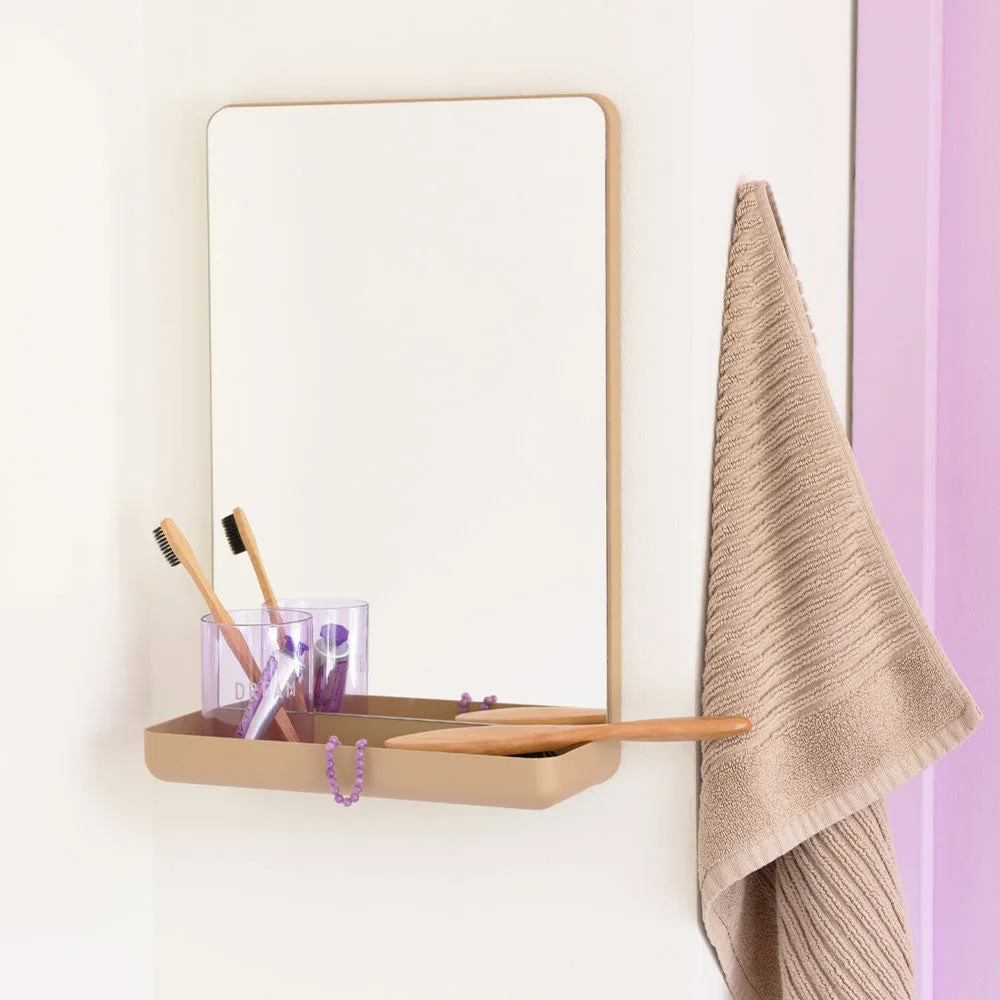 Design Letters väggspegel med hylla, Beige Design Letters